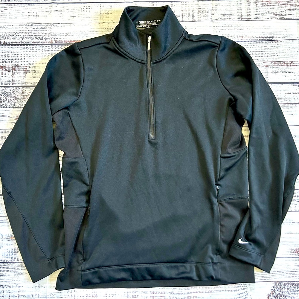 Nike Golf Tour Performance Black Half-Zip Lightweight Jacket